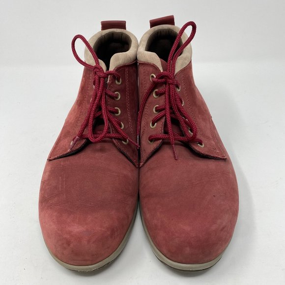 SAS Pink and Red Ankle Booties with Lace-Up Design - Picture 8 of 16